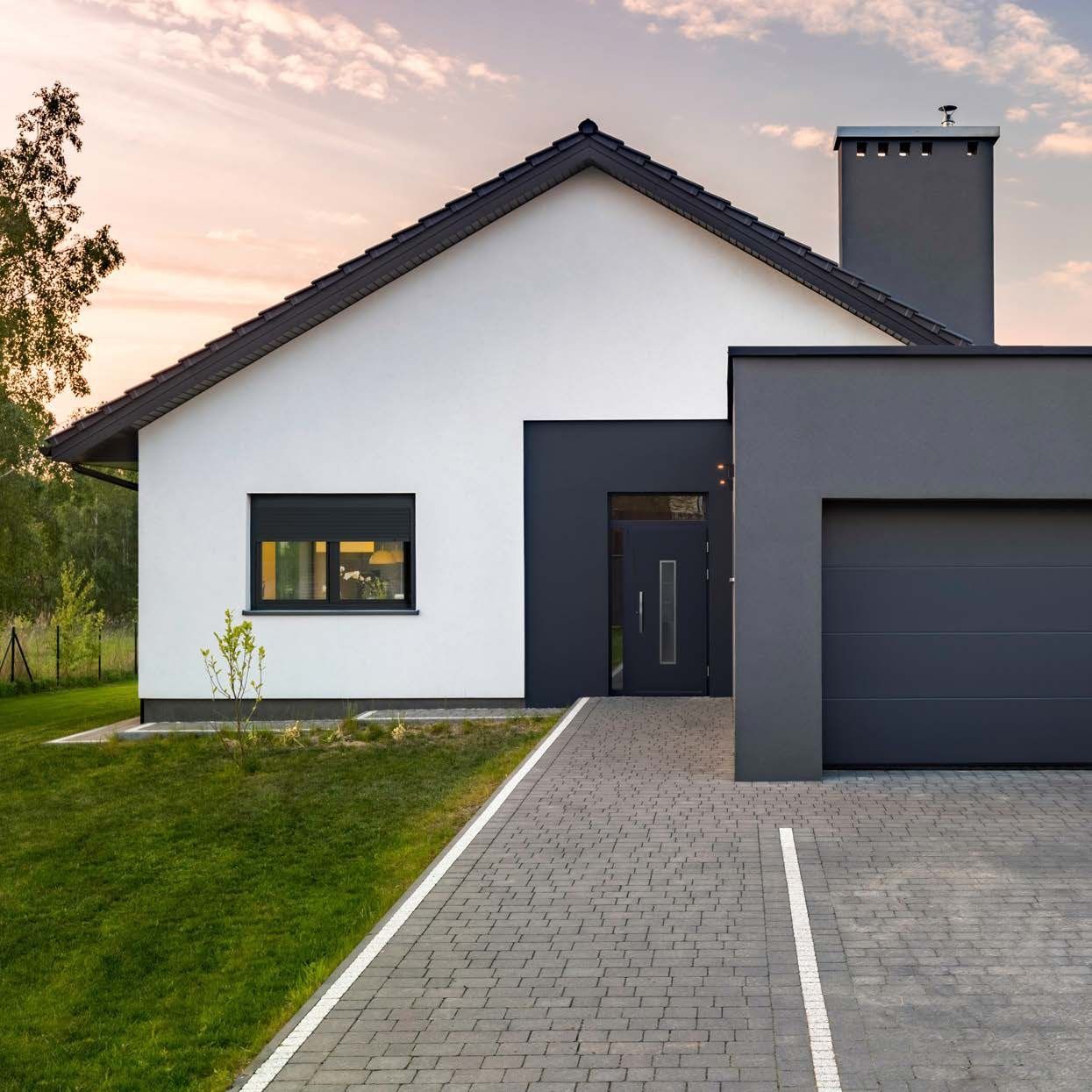 Maison moderne, menuiseries alu anthracite